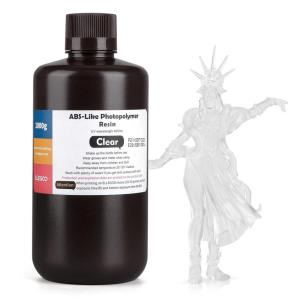 imageELEGOO ABSLike 3D Printer Resin LCD UVCuring Resin 405nm Standard Photopolymer Resin for Mars Saturn Jupiter MSLA DLP LCD 3D Printing Grey 500gClear