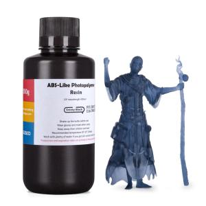 imageELEGOO ABSLike 3D Printer Resin LCD UVCuring Resin 405nm Standard Photopolymer Resin for Mars Saturn Jupiter MSLA DLP LCD 3D Printing Grey 500gSmoky Black