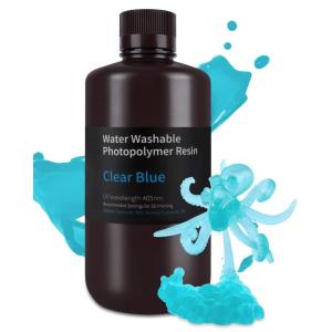 imageELEGOO Water Washable 3D Printer Resin 2000g Precise Printing Liquid Photopolymer Resin Low Shrinkage 405nm Curing Resin for LCD 3D Printer GreyClear Blue 1000g