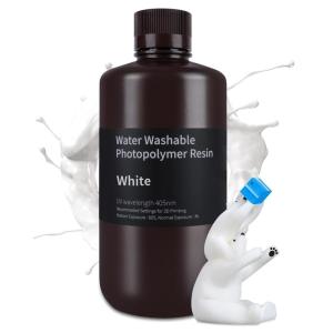 imageELEGOO Water Washable 3D Printer Resin 2000g Precise Printing Liquid Photopolymer Resin Low Shrinkage 405nm Curing Resin for LCD 3D Printer GreyWhite