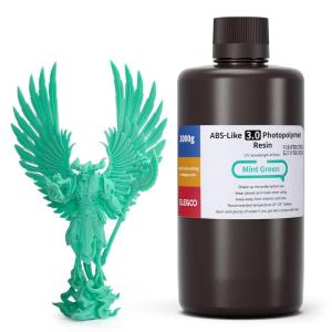 imageELEGOO ABSLike 30 3D Printer Resin Black 1000g High Precise Printing Resin Upgraded Strength and Toughness 405nm LCD UVCuring for MSLALCDDLP 3D PrinterMint Green 1000g