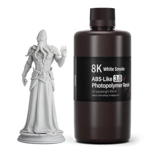 imageELEGOO ABSLike 30 3D Printer Resin Black 1000g High Precise Printing Resin Upgraded Strength and Toughness 405nm LCD UVCuring for MSLALCDDLP 3D PrinterWhite Smoke