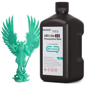 imageELEGOO ABSLike 30 3D Printer Resin Black 1000g High Precise Printing Resin Upgraded Strength and Toughness 405nm LCD UVCuring for MSLALCDDLP 3D PrinterMint Green 2000g