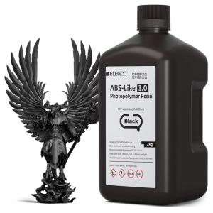 imageELEGOO ABSLike 30 3D Printer Resin Black 1000g High Precise Printing Resin Upgraded Strength and Toughness 405nm LCD UVCuring for MSLALCDDLP 3D PrinterBlack 2000g