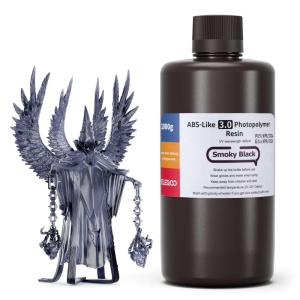 imageELEGOO ABSLike 30 3D Printer Resin Black 1000g High Precise Printing Resin Upgraded Strength and Toughness 405nm LCD UVCuring for MSLALCDDLP 3D PrinterSmoky Black 1000g