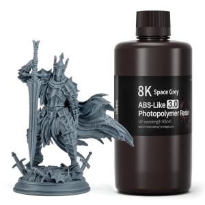 imageELEGOO ABSLike 30 3D Printer Resin Black 1000g High Precise Printing Resin Upgraded Strength and Toughness 405nm LCD UVCuring for MSLALCDDLP 3D PrinterSpace Grey