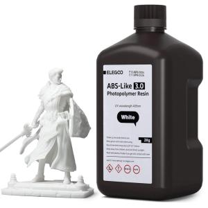 imageELEGOO ABSLike 30 3D Printer Resin Black 1000g High Precise Printing Resin Upgraded Strength and Toughness 405nm LCD UVCuring for MSLALCDDLP 3D PrinterWhite 2000g