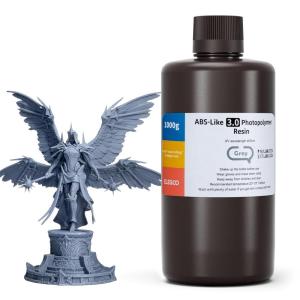 imageELEGOO ABSLike 30 3D Printer Resin Black 1000g High Precise Printing Resin Upgraded Strength and Toughness 405nm LCD UVCuring for MSLALCDDLP 3D PrinterGrey 1000g