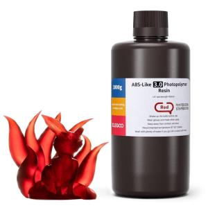 imageELEGOO ABSLike 30 3D Printer Resin Black 1000g High Precise Printing Resin Upgraded Strength and Toughness 405nm LCD UVCuring for MSLALCDDLP 3D PrinterClear Red 1000g