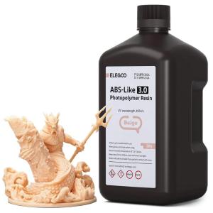imageELEGOO ABSLike 30 3D Printer Resin Black 1000g High Precise Printing Resin Upgraded Strength and Toughness 405nm LCD UVCuring for MSLALCDDLP 3D PrinterBeige2000g
