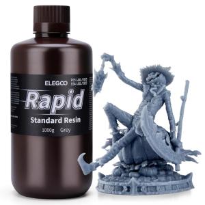 imageELEGOO Standard 8K 3D Printer Resin 1000g White Smoke 405nm Highest Precision Resin Rapid Printing Low Shrinkage UVCuring for 8K12K14K High Resolution LCD 3D PrinterRapid Grey 1000g