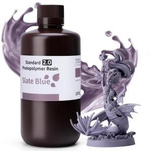 imageELEGOO Standard 8K 3D Printer Resin 1000g White Smoke 405nm Highest Precision Resin Rapid Printing Low Shrinkage UVCuring for 8K12K14K High Resolution LCD 3D PrinterSlate Blue