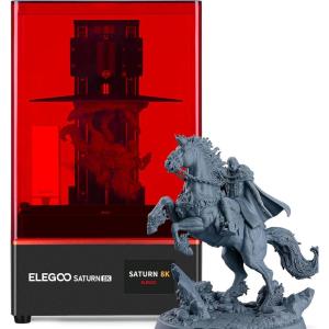 imageELEGOO Saturn 8K MSLA 3D Printer UV Resin Photocuring Printer with 10Inch 8K Monochrome LCD Matrix UV Light Source 219x123x210mm  862x484x827 Inches Large Printing Size