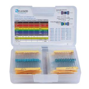 imageELEGOO 17 Values 1 Resistor Kit Assortment 0 Ohm1M Ohm Pack of 525 RoHS Compliant for Electronic Projects
