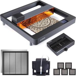 imageELEGOO PHECDA 20000mW Laser Engraver ampamp Cutter with Air Assist CNC Laser Engraving and Cutting Machine for Wood and Metal Dark Acrylic 400x400mm Engraving Area Package 2 Laser Class 420W Package 2