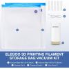 imageELEGOO Filament Storage Bags 20 Bags Vacuum Sealed Dust Proof Humidity Resistant Perfect for 3D Printer Filament Storage and Keep Filament Dry 138x126 inch No Pump Included30 Bags with Auto Pump