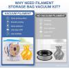 imageELEGOO Filament Storage Bags 20 Bags Vacuum Sealed Dust Proof Humidity Resistant Perfect for 3D Printer Filament Storage and Keep Filament Dry 138x126 inch No Pump Included20 Bags ONLY138x126