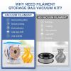 imageELEGOO Filament Storage Bags Electric Pump Kit 30 Bags Vacuum Sealed with Auto Pump Dust Proof Humidity Resistant Perfect for 3D Printer Filament Storage and Keep Filament Dry 134x118 inch