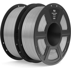 imageELEGOO PLA Filament 175mm Black 1KG 3D Printer Filament Dimensional Accuracy  002mm 1kg Spool22lbs Fit Most FDM 3D Printers2pcs Gray
