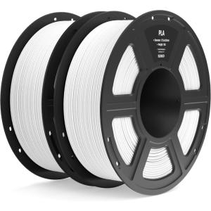 imageELEGOO PLA Filament 175mm Black 1KG 3D Printer Filament Dimensional Accuracy  002mm 1kg Spool22lbs Fit Most FDM 3D Printers2pcs White