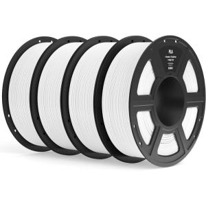 imageELEGOO PLA Filament 175mm Black 1KG 3D Printer Filament Dimensional Accuracy  002mm 1kg Spool22lbs Fit Most FDM 3D Printers4pcs White