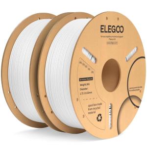 imageELEGOO PLA Plus Filament 175mm Beige 1KG PLA Tougher and Stronger 3D Printer Filament Dimensional Accuracy  002mm 1kg Spool22lbs Fits for Most FDM 3D Printers2x1kg White