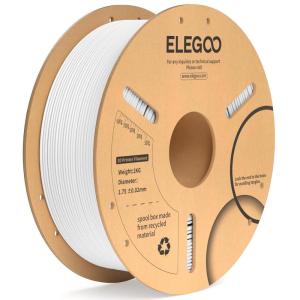 imageELEGOO PLA Plus Filament 175mm Beige 1KG PLA Tougher and Stronger 3D Printer Filament Dimensional Accuracy  002mm 1kg Spool22lbs Fits for Most FDM 3D Printers1kg White