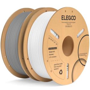 imageELEGOO PLA Plus Filament 175mm Beige 1KG PLA Tougher and Stronger 3D Printer Filament Dimensional Accuracy  002mm 1kg Spool22lbs Fits for Most FDM 3D Printers21kg White  Gray