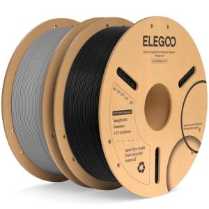 imageELEGOO PLA Plus Filament 175mm Beige 1KG PLA Tougher and Stronger 3D Printer Filament Dimensional Accuracy  002mm 1kg Spool22lbs Fits for Most FDM 3D Printers21kg Black  Gray