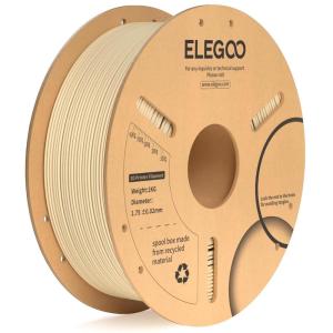 imageELEGOO PLA Plus Filament 175mm Beige 1KG PLA Tougher and Stronger 3D Printer Filament Dimensional Accuracy  002mm 1kg Spool22lbs Fits for Most FDM 3D Printers1kg Beige