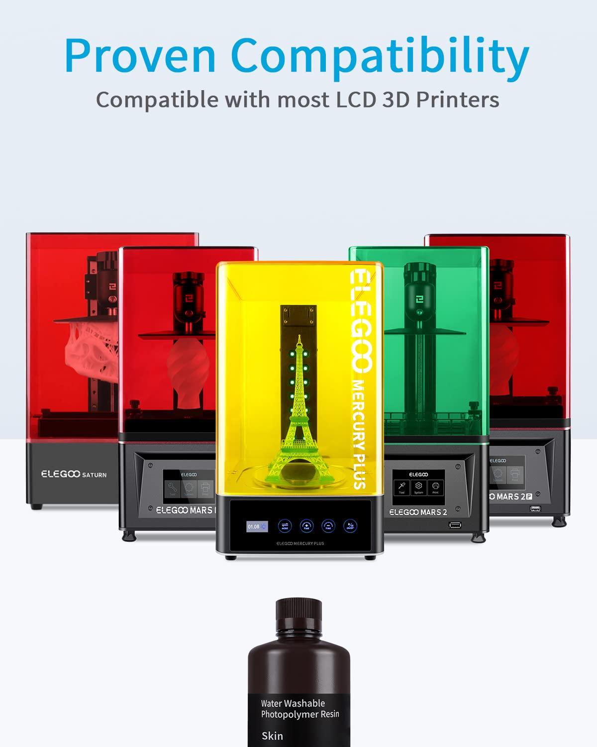 imageELEGOO Water Washable 3D Printer Resin 1kg Mint Green Rapid Precise Printing Resin 405nm Curing Resin for LCD 3D Printer1kg Beige