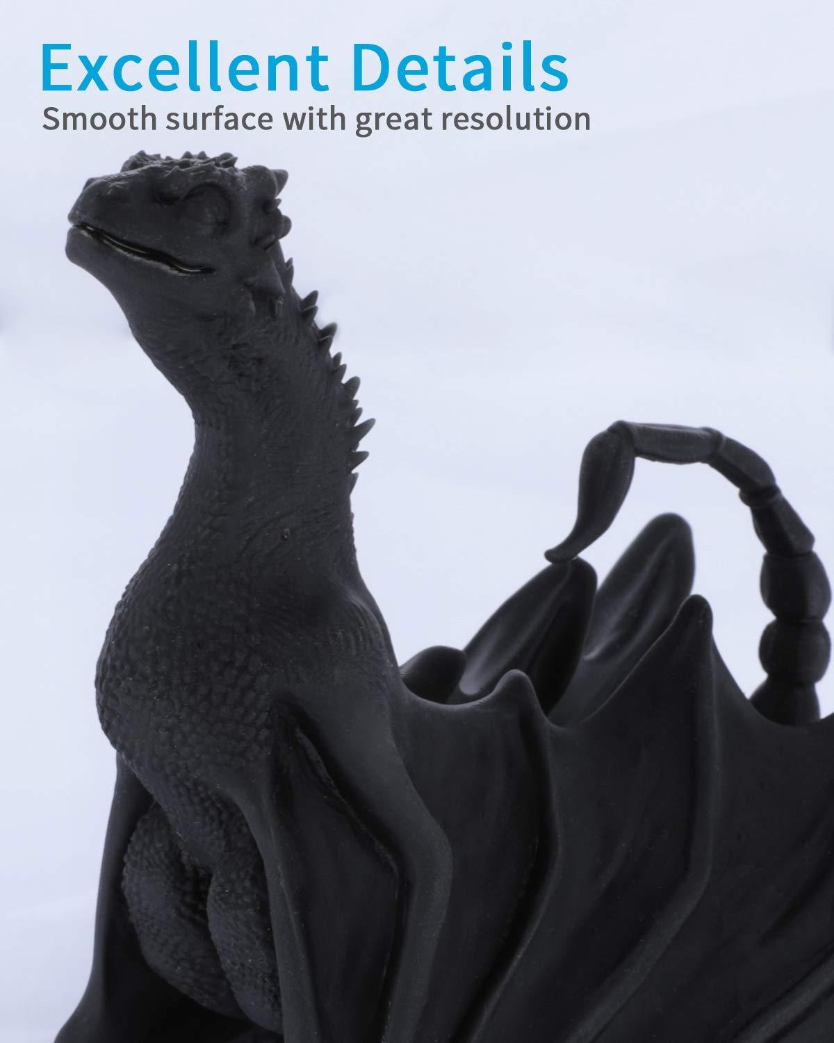 imageELEGOO Water Washable 3D Printer Resin 1kg Mint Green Rapid Precise Printing Resin 405nm Curing Resin for LCD 3D PrinterBlack 1000g