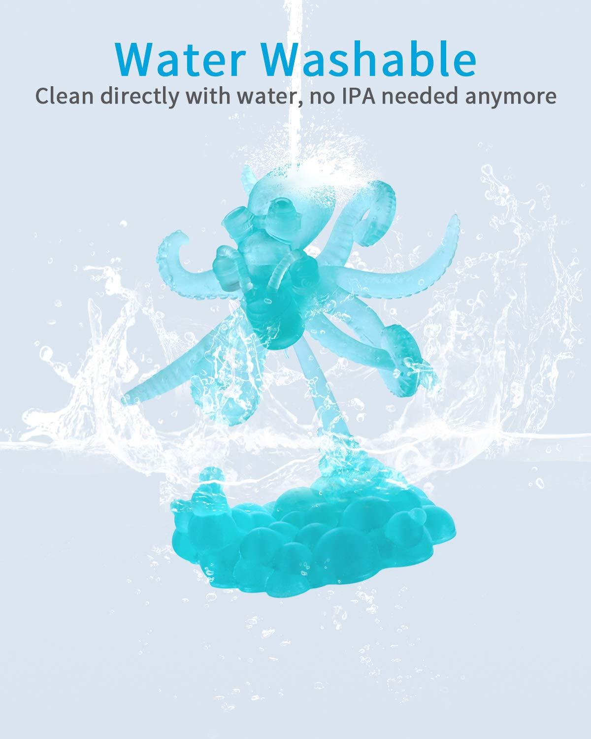imageELEGOO Water Washable 3D Printer Resin 1kg Mint Green Rapid Precise Printing Resin 405nm Curing Resin for LCD 3D PrinterClear Blue 1000g