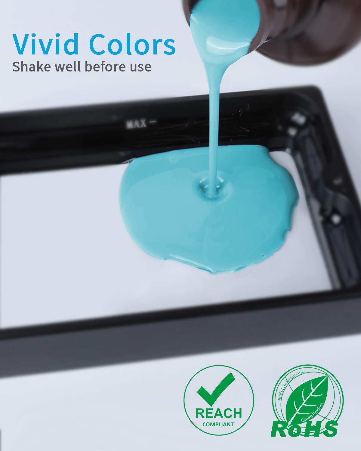 imageELEGOO Water Washable 3D Printer Resin 1kg Mint Green Rapid Precise Printing Resin 405nm Curing Resin for LCD 3D PrinterClear Blue 1000g