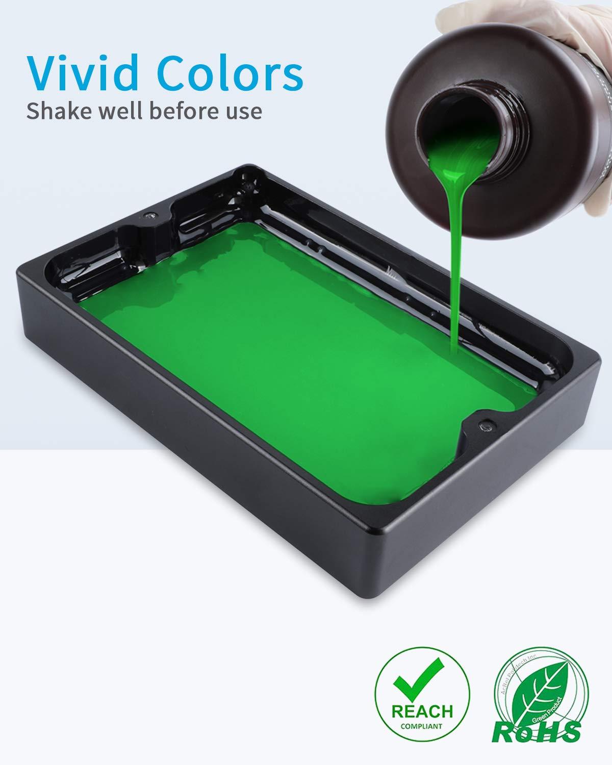 imageELEGOO Water Washable 3D Printer Resin 1kg Mint Green Rapid Precise Printing Resin 405nm Curing Resin for LCD 3D PrinterClear Green 1000g