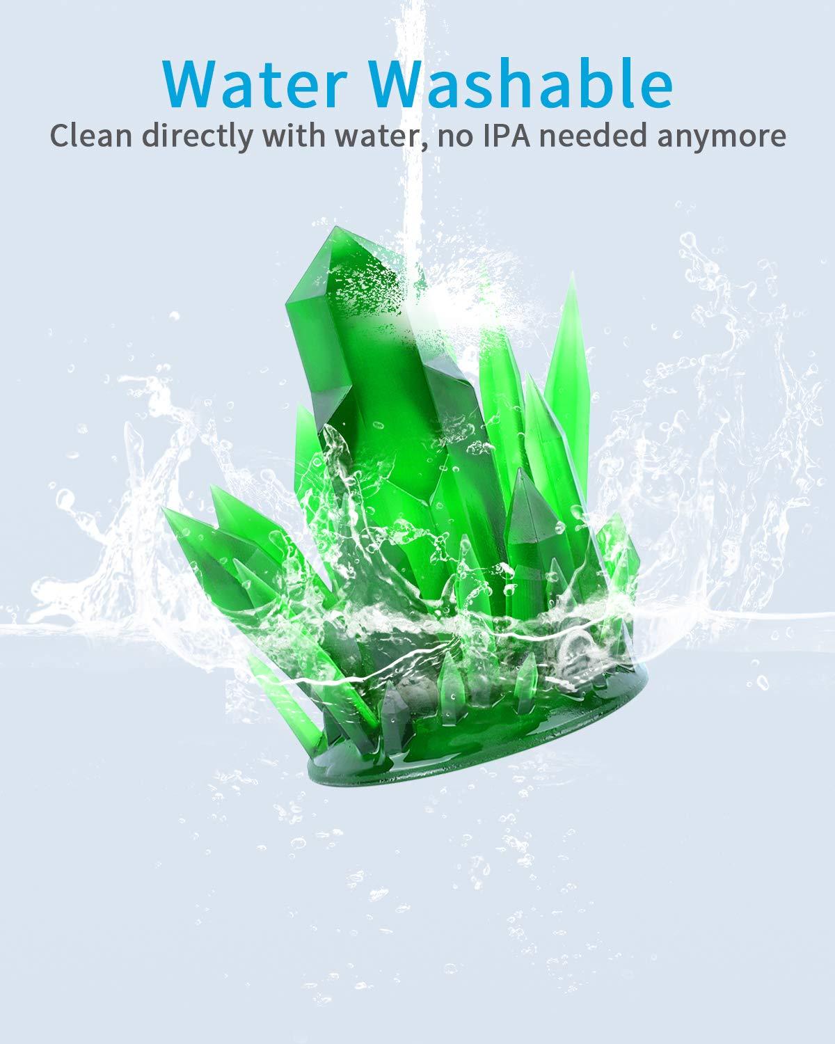 imageELEGOO Water Washable 3D Printer Resin 1kg Mint Green Rapid Precise Printing Resin 405nm Curing Resin for LCD 3D PrinterClear Green 1000g