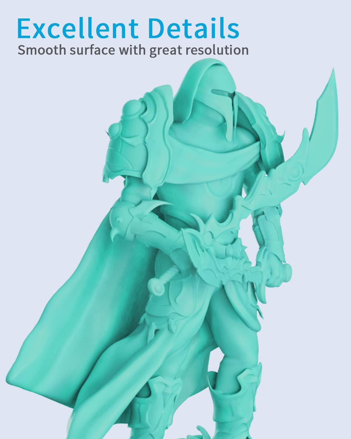 imageELEGOO Water Washable 3D Printer Resin 1kg Mint Green Rapid Precise Printing Resin 405nm Curing Resin for LCD 3D PrinterMint green 1000g