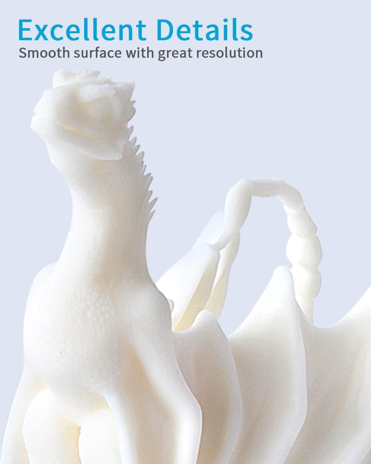 imageELEGOO Water Washable 3D Printer Resin 1kg Mint Green Rapid Precise Printing Resin 405nm Curing Resin for LCD 3D PrinterWhite