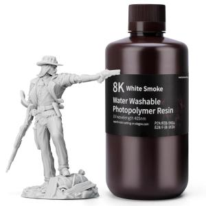 imageELEGOO Water Washable 3D Printer Resin 1kg Mint Green Rapid Precise Printing Resin 405nm Curing Resin for LCD 3D Printer8K White Smoke 1000g
