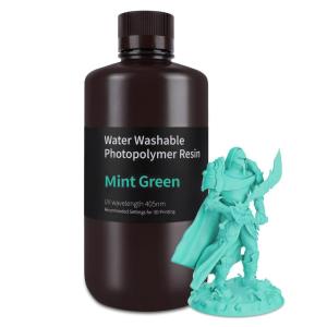 imageELEGOO Water Washable 3D Printer Resin 1kg Mint Green Rapid Precise Printing Resin 405nm Curing Resin for LCD 3D PrinterMint green 1000g