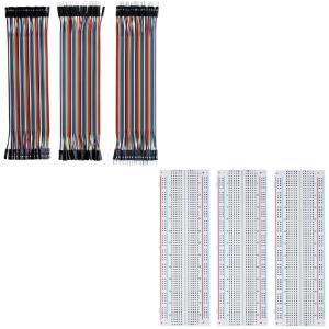 imageELEGOO 120pcs Multicolored Dupont Wire ampamp ELEGOO 3pcs Breadboard 830 Point
