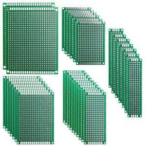imageELEGOO 32 Pcs Double Sided PCB Board Prototype Kit for DIY Soldering with 5 Sizes Compatible with Arduino Kits