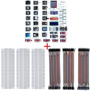 imageELEGOO Upgraded 37 in 1 Sensor Modules Kit and ELEGOO 3pcs Breadboard 830 Point Solderless Prototype PCB Board Kit and ELEGOO 120pcs Multicolored Dupont Wire