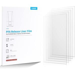imageELEGOO 5PCS PFA Release Liner Film for Mars 3Mars 3 Pro 146  195mm with 0127mm Thickness and Stronger Release FunctionalityCompatible with Mono 2