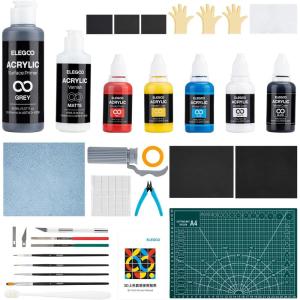 imageELEGOO 3D Paint Kit Multifunctional 3D Printing Models Painting Kit AllinOne Miniatures Coloring Kit for 3D Printing Enthusiasts