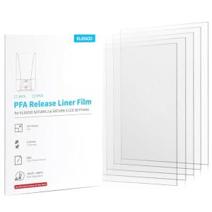 imageELEGOO 5PCS PFA Release Liner Film for Saturn 2344 Ultra Resin 3D Printer 273  176mm 0127mm Thickness with Stronger Release Functionality and 92 Light Transmittance Compatible with Saturn 8K5