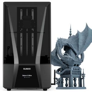 imageELEGOO Saturn 4 Resin 3D Printer 10quot 12K HD Mono LCD Smart Automatic Leveling AI Print Monitoring Large Printing Volume 862 x 484 x 866 inchesSaturn 3 Ultra