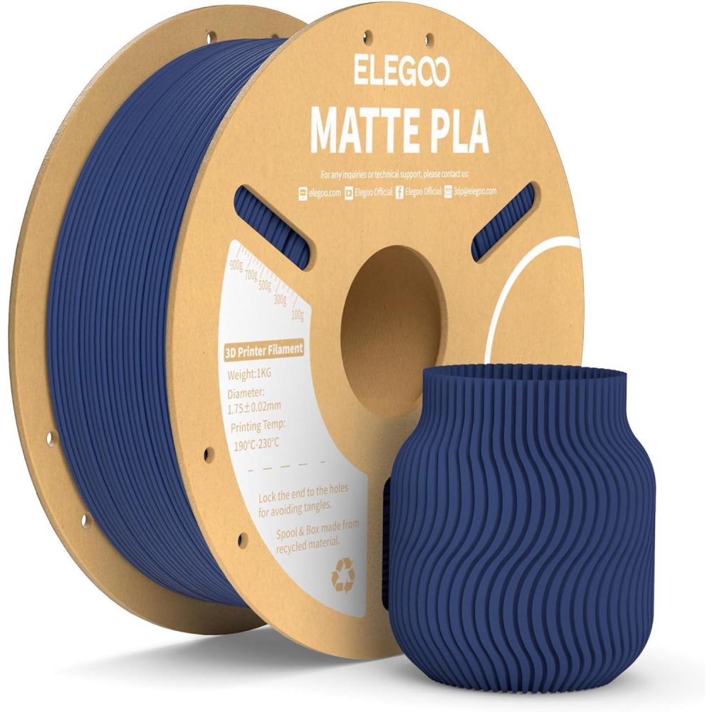imageELEGOO Matte PLA Filament Lavender Purple 1KG 175mm 3D Printer Filament Dimensional Accuracy  002mm 1kg Carboard Spool 22lbs for Most FDM 3D PrintersNavy Blue