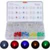 imageELEGOO 3mm and 5mm Diffused and Clear Assorted LED Kit 5 Colors Pack of 600 Compatible with Arduino