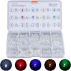 imageELEGOO 3mm and 5mm Diffused and Clear Assorted LED Light Bulbs Kit 5 Light Colors with UV RGB CA Fast Flashing Compatible with Arduino Pack of 350